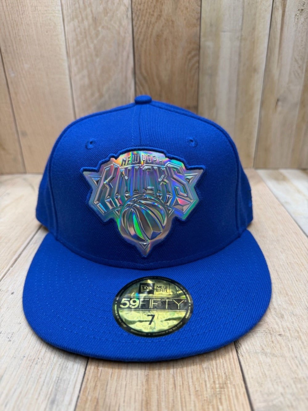 New York Knicks Blue Iridescent 59FIFTY New Era NBA Fitted Hat Size 7 NWT